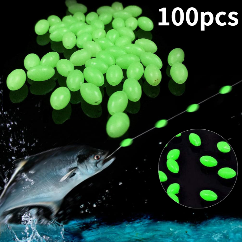 100pcs/lot Oval Night Luminous - огляд і ціна Fishing Equipment Tools