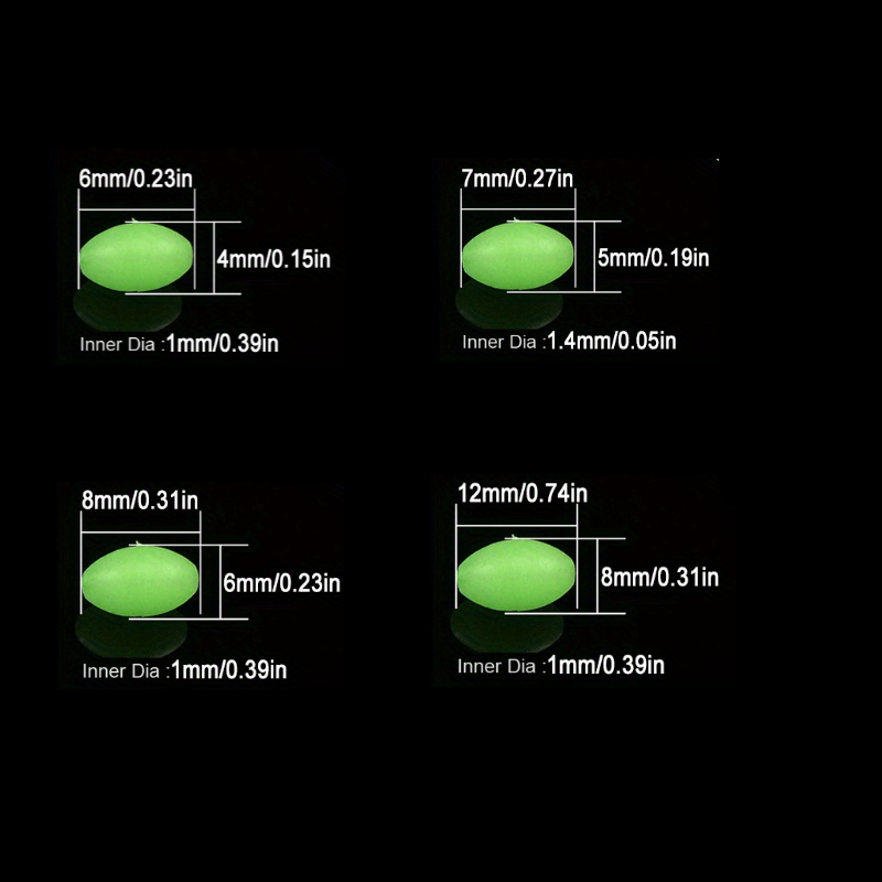 100pcs/lot Oval Night Luminous - огляд і ціна Fishing Equipment Tools